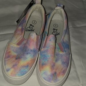 Art Class Kids Pastel Tie-Dye Slip-On Sneakers Girls Size 1
